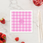 Roze ruitjes met zeeschelp- servet (Insitu)