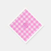 Roze ruitjes met zeeschelp- servet (Hoek)
