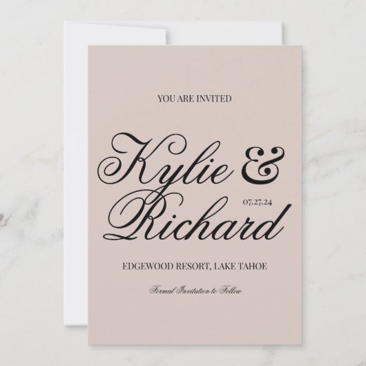 Roze ruitjespapier Save The Date Kaart (Achterkant)