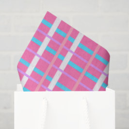 Roze ruitjesprint tissuepapier