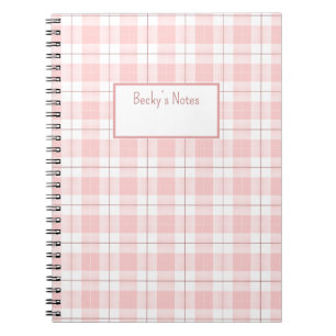 Roze ruitpatroon met bijpassende tinten roze notitieboek