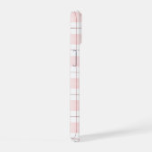 Roze ruitpatroon met naam iPhone 15 case (Rechterkant)