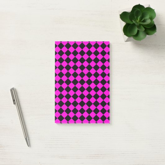 Roze ruitpatroon post-it® notes (Kantoor)