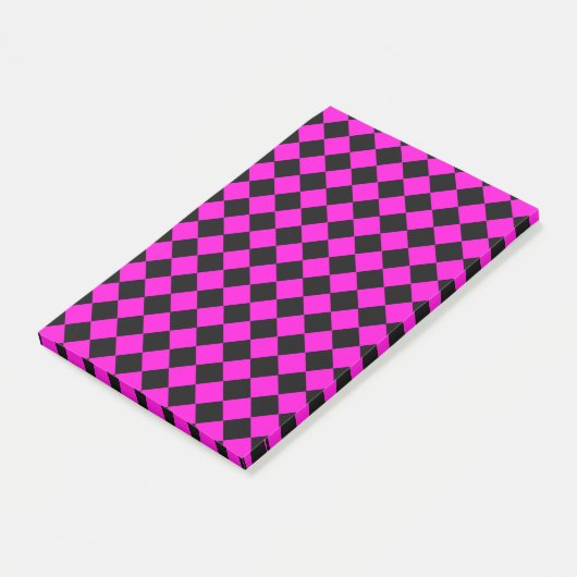 Roze ruitpatroon post-it® notes (Schuin)