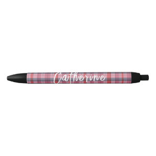 Roze ruitvormige gepersonaliseerde pen   One Owl A