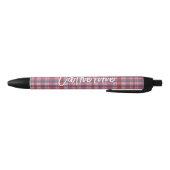 Roze ruitvormige gepersonaliseerde pen | One Owl A (Bodem)