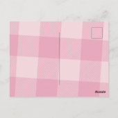 Roze ruitvormige platte afstudeer aankondiging briefkaart (Achterkant)