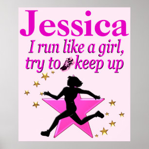 ROZE RUN ALS EEN CHAMP GEPERSONALISEERD POSTER
