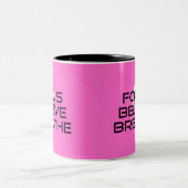 Roze Running Focus Believe Breathe Tweekleurige Koffiemok (Center)