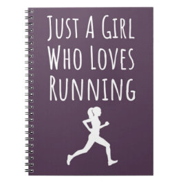 Roze Running Gifts Meisje voor Kids Runner Typogra Notitieboek