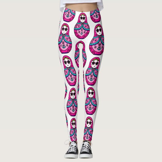 roze Russische dollar Leggings (Voorkant)