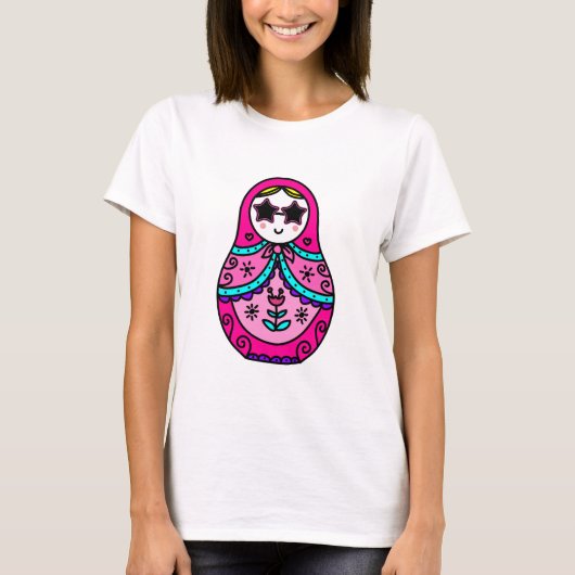 roze Russische dollar T-shirt (Voorkant)