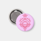 Roze rust met schedel en trainingspakken Magnet (Voorkant / Achterkant)