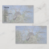 Roze rust op grassy tussock in moeras visitekaartje (Voorkant / Achterkant)