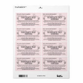 Roze Rustic Cottage Chocolate Chip Cookie Label (Full Sheet)