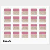 Roze Rustic Damask sparen de Stickers van de Datum (Vel)