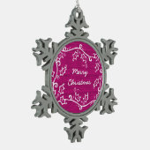 Roze Rustic Holly Snowflake Ornament (Links)