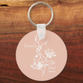 Roze Rustic I Do Crew Bruidsmeisje Bruiloft Kan Sleutelhanger (Achterkant)
