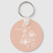 Roze Rustic I Do Crew Bruidsmeisje Bruiloft Kan Sleutelhanger (Achterkant)