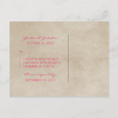Roze Rustic Lace RSVP Briefkaart (Achterkant)
