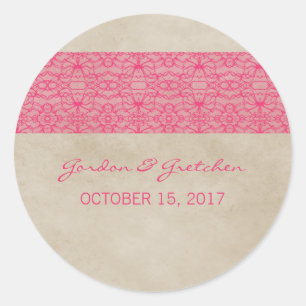 Roze Rustic Lace Wedding Stickers