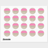 Roze Rustic Quatrefoil Wedding Stickers (Vel)