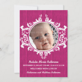 Roze Rustic Swirls Baby Aankondiging