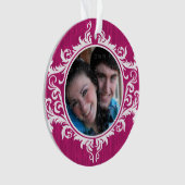 Roze Rustic Swirls Holiday Photo Ornament (voorkant)