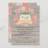 Roze Rustic White Pumpkin Baby shower Uitnodiging (Voorkant / Achterkant)