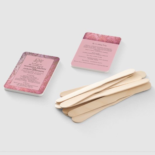 ROZE RUSTIEK - Trouwprogramma waaier (Niet-gemonteerd)