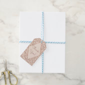 Roze Rustieke Bladeren Botanische Glam Bruidsdouch Cadeaulabel (Met Touw)