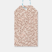 Roze Rustieke Bladeren Botanische Glam Bruidsdouch Cadeaulabel (Achterkant)