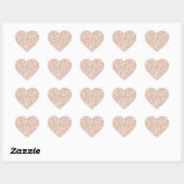 Roze Rustieke Bladeren Botanische Glam Bruidsdouch Hart Sticker (Vel)