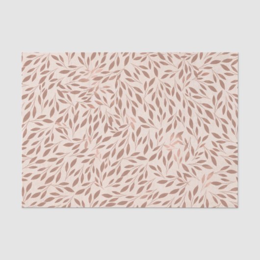 Roze Rustieke Bladeren Botanische Glam Bruidsdouch Tissuepapier (Voorkant)