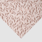 Roze Rustieke Bladeren Botanische Glam Bruidsdouch Tissuepapier (Detail)