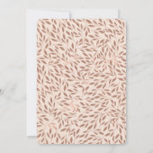 Roze rustieke bladeren botanische glam bruiloft kaart (Achterkant)