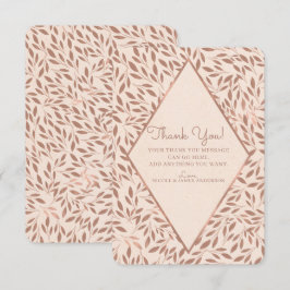 Roze Rustieke Bladeren Botanische Glam Dank je wel Kaart