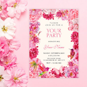 Roze rustieke bloemen bloeien kaart