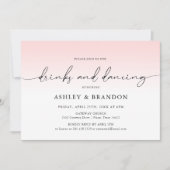 Roze rustieke bruiloft repetitie diner uitnodiging (Voorkant)