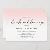 Roze rustieke bruiloft repetitie diner uitnodiging (Voorkant / Achterkant)