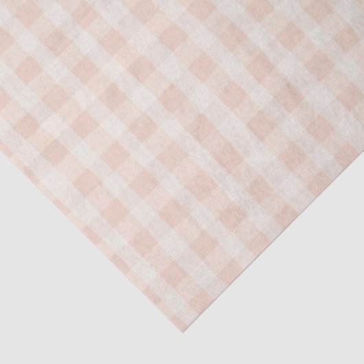 Roze rustieke Gingham Spring Farmhouse Tissuepapier (Detail)
