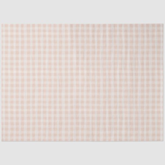 Roze rustieke Gingham Spring Farmhouse Tissuepapier (Voorkant)