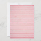 Roze Rustieke Houtgroen Babyfeest Kaart (Achterkant)