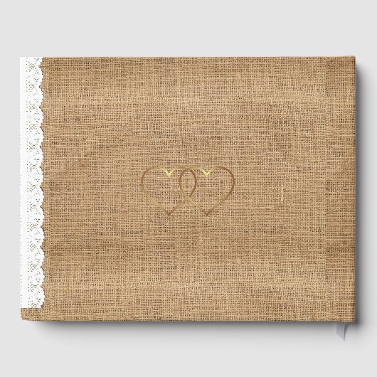 Roze Rustieke Jute Bloem Boek Huwelijk (Achterkant)