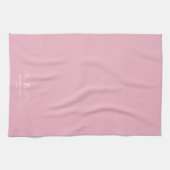 Roze Rustieke Monogram Keukenhanddoeken (Horizontaal)