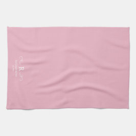 Roze Rustieke Monogram Keukenhanddoeken