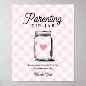 Roze Rustieke Ouderschapstips Pot Sign Baby Borrel Poster (Voorkant)