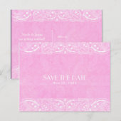 Roze Rustieke Paisley Country Western Bewaar De Da Aankondigingskaart (Voorkant / Achterkant)
