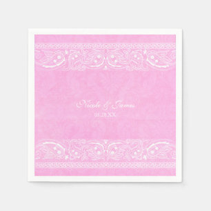 Roze Rustieke Paisley Country Western Bruiloft Servet