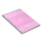 Roze Rustieke Paisley Country Western Eenvoudig Ch Notitieboek (Rechterzijde)